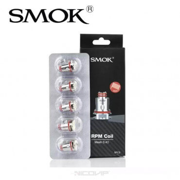 Pack 5 résistances RPM Mesh 0,4 ohm Smok Pack 5 résistances RPM Mesh 0,4 ohm Smok