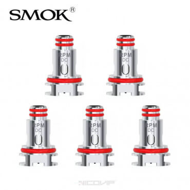 Pack 5 résistances RPM DC MTL 0,8 ohm Smok Pack 5 résistances RPM DC MTL 0,8 ohm Smok