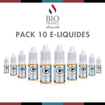 Pack 10 Booster Nicotine Bio France Eliquide - Nicovip