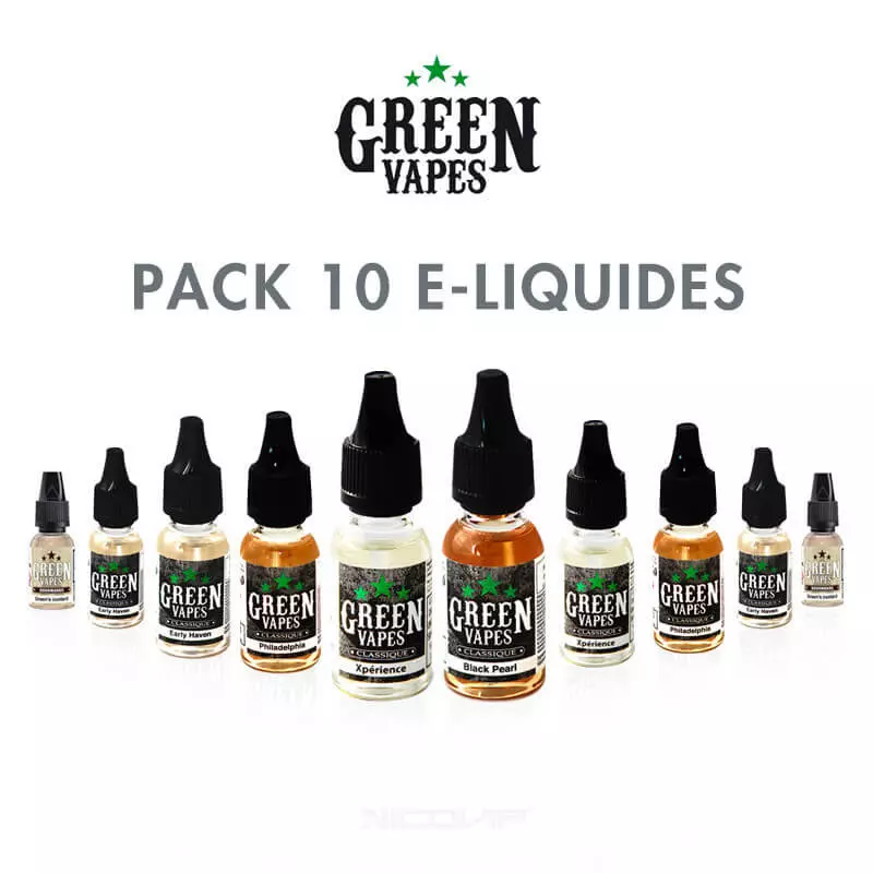 Pack 10 e-liquides Green Vapes 3549