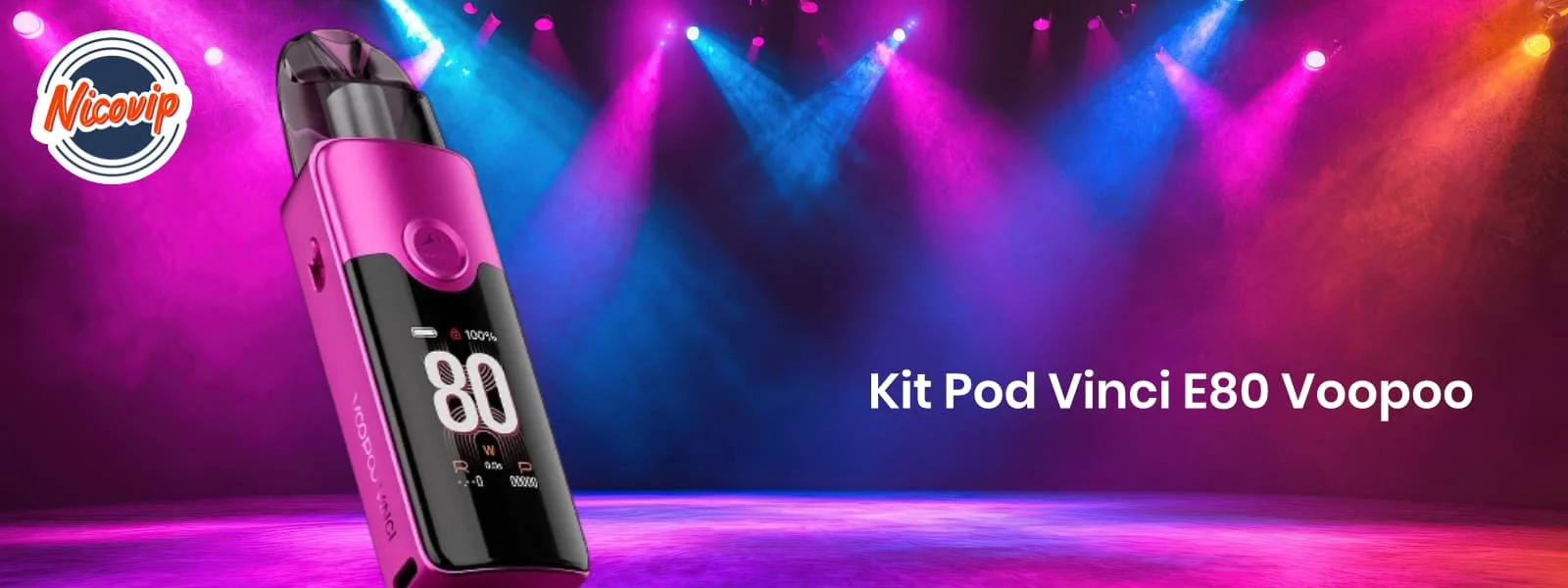 Cigarette électronique de couleur rose : le kit Pod Vinci E80 Voopoo