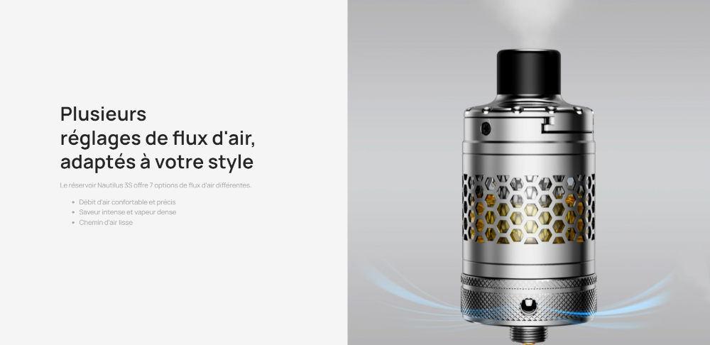 Clearomiseur Nautilus 3S 24mm Aspire airflow