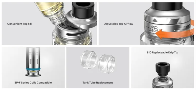 utilisation du Clearomiseur Tank Nautilus H2 Aspire
