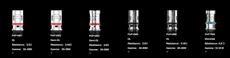 résistances PnP X Voopoo