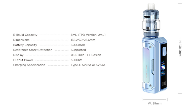 Box Aegis Mini 5 Geekvape fiche technique