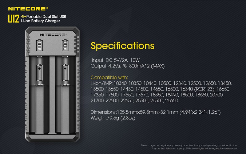 chargeur Ui2 Nitecore caractéristiques