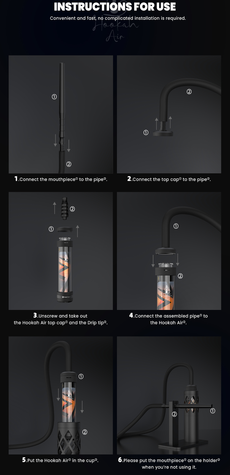 E-Chicha Hookah Dock Fumytech mode d'emploi