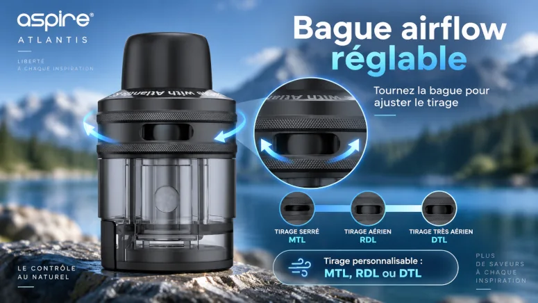 Kit pod Atlantis LX Aspire airflow