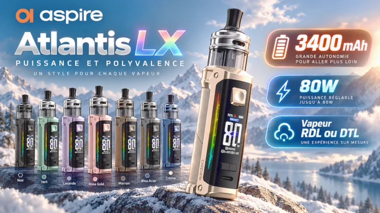 Kit Pod Atlantis LX 3400mAh Aspire bannière