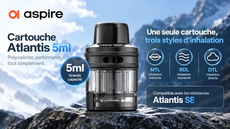 Kit Pod Atlantis LX 3400mAh Aspire cartouche atlantis