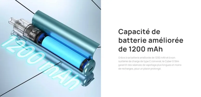 batterie 1200mAh de la Cyber G DTE Aspire