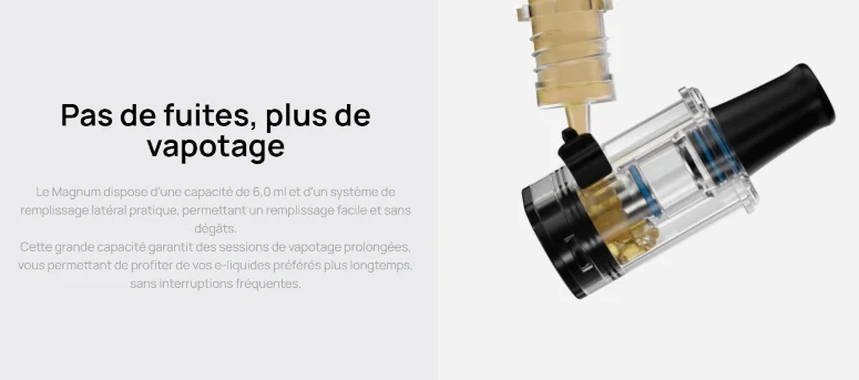 rempllissage du kit E-Chicha Magnum Aspire