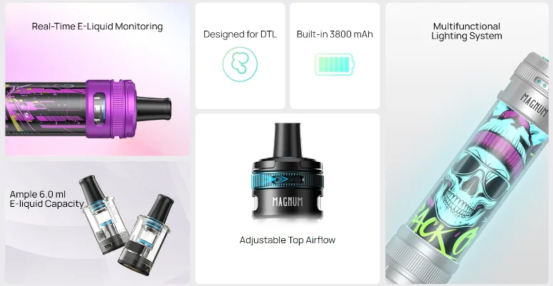 E-chicha Magnum Aspire caracteristiques