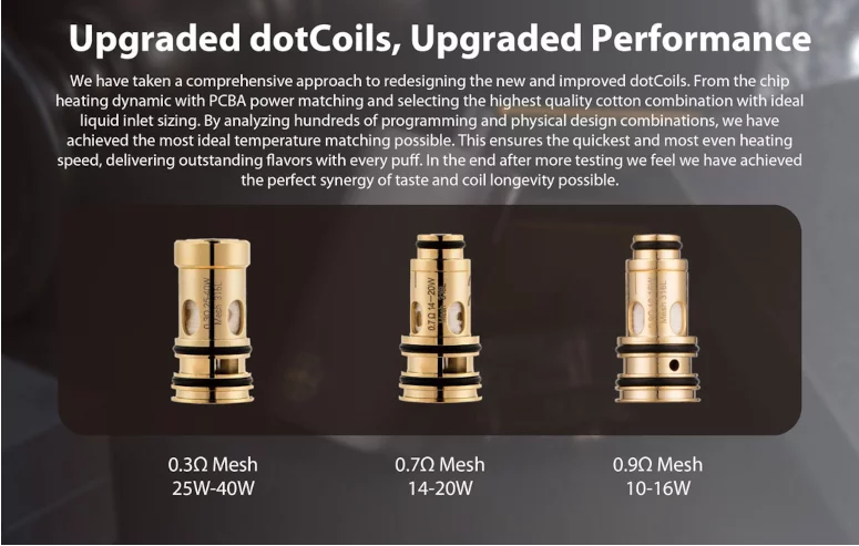 Dotcoil résistances Dotpod Max Dotmod
