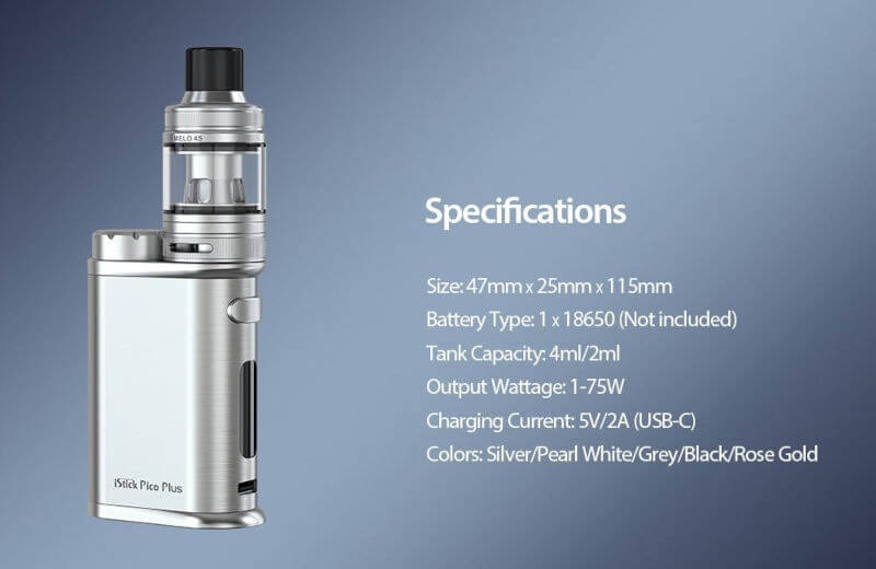 Eleaf iStick Pico Plus 75W Kit dimensions