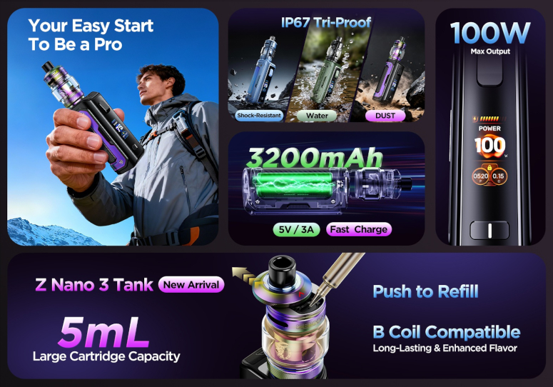 Kit Aegis Mini 5 GeekVape caractéristiques