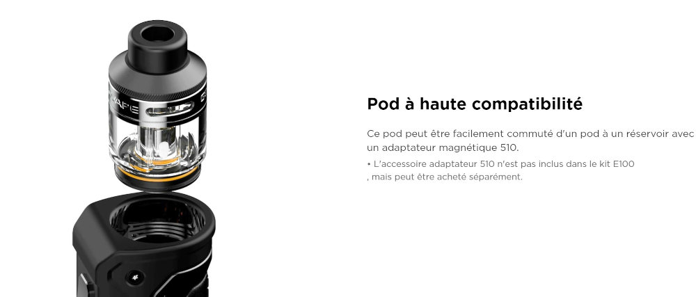 Kit Eteno E100 GeekVape cartouche pod