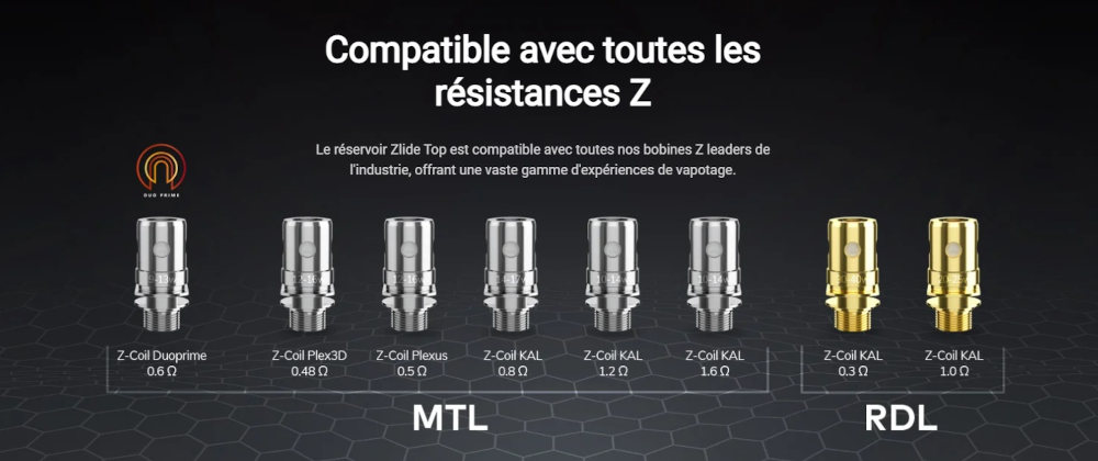 Kit CoolFire Z60 Zlide Top Innokin résistances compatibles