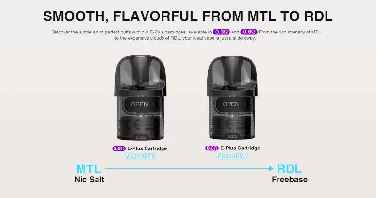 Centaurus E40 Max de Lost Vape cartouches E plus