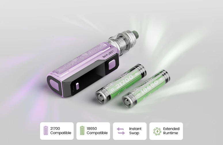 Thelema Solo 100 Pro Lost Vape, accus compatibles