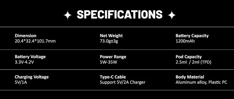 Ursa Cap Pro fiche technique Lost Vape