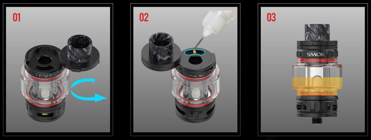 remplissage clearomiseur TFV18
