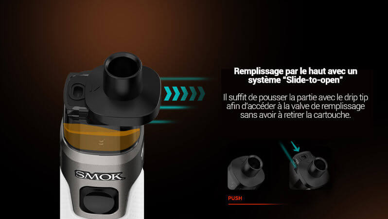 Kit RPM 5 Pro 8 W Smok présentation remplissage