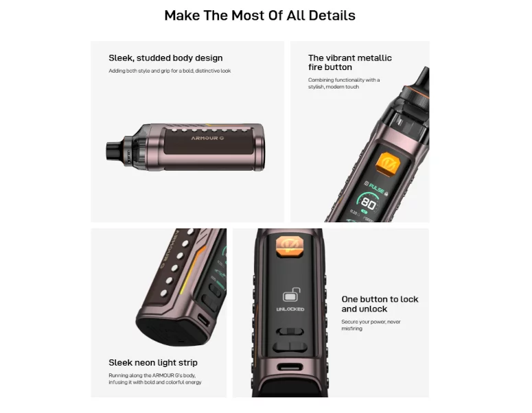 Armour GS DTL Vaporesso caractéristiques techniques