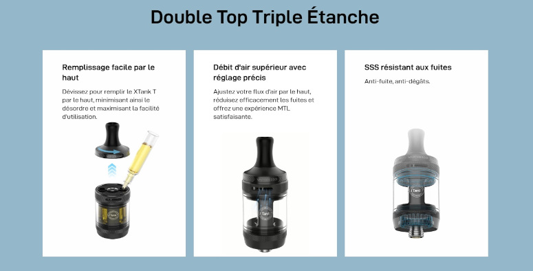Kit GTX One pro Vaporesso remplissage