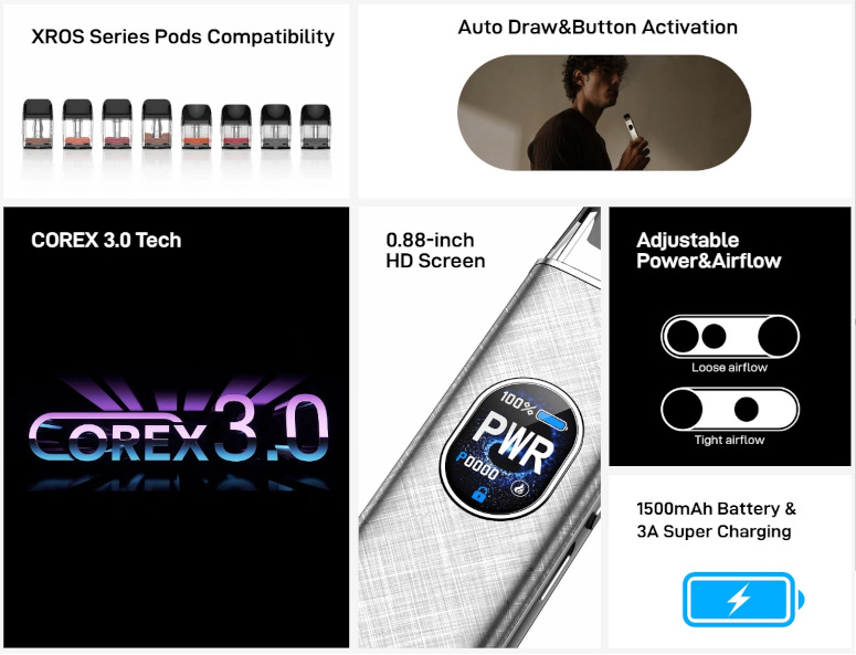 Kit XROS 5 Vaporesso caractéristiques