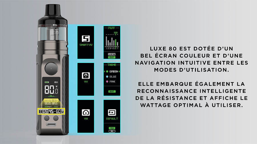 kit-luxe-80-Vaporesso modes