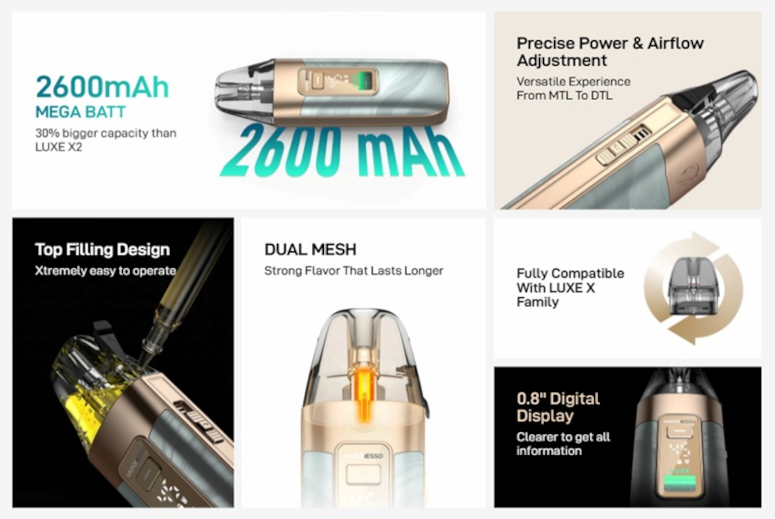 Kit Pod Luxe X3 caractéristiques