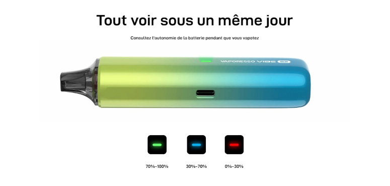 Kit Vibe SE 1100mAh Vaporesso bouton
