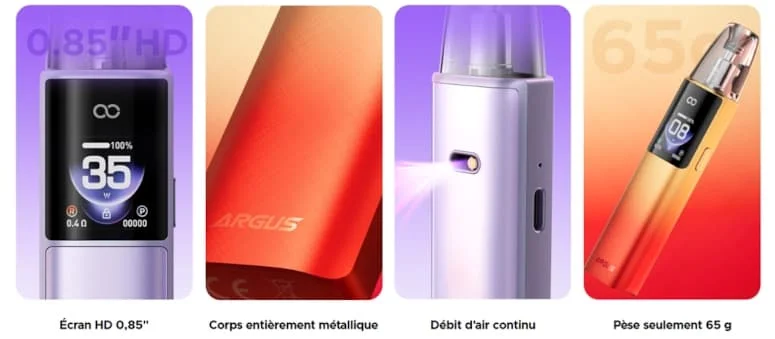 Kit Argus G4 Voopoo airflow et boutons
