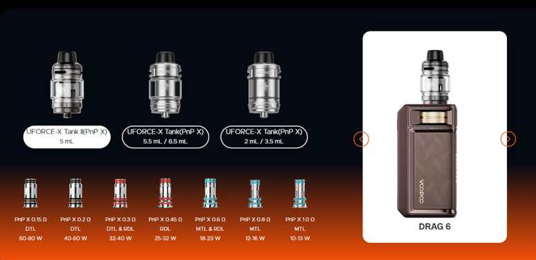 Kit Drag 6 4400mAh Voopoo PnP X