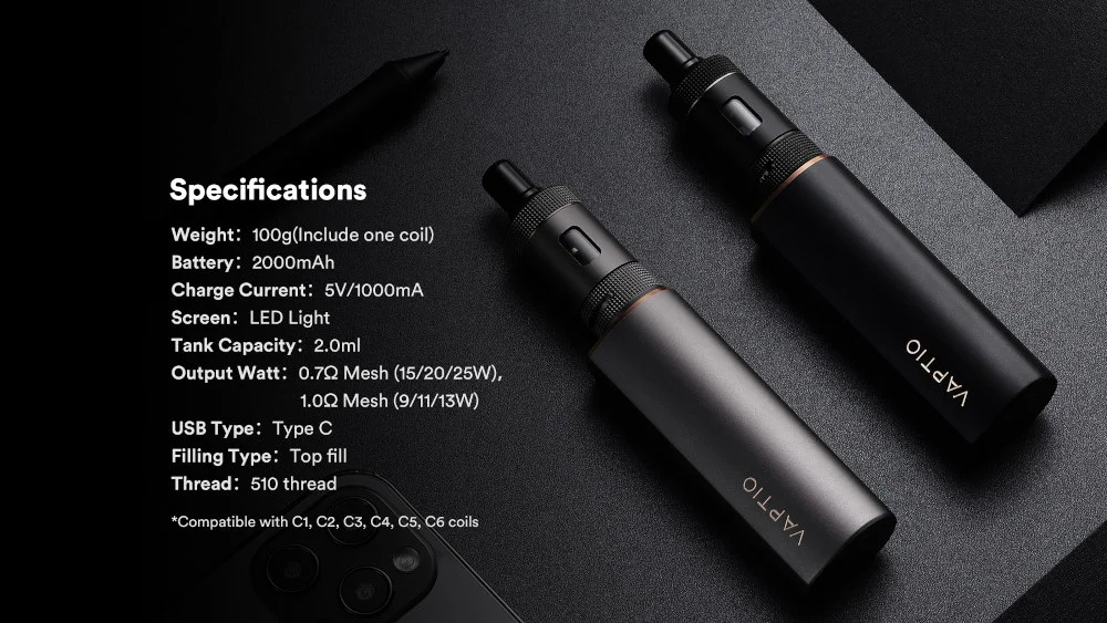 Kit Cosmo 2 2000mAh Vaptio caracteristiques