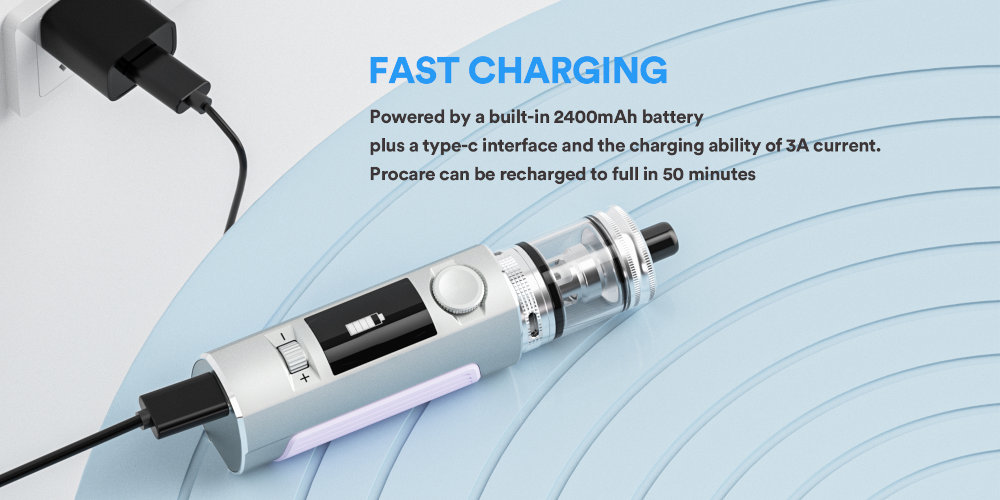 Kit Vaptio Procare 2400mAh fast charge