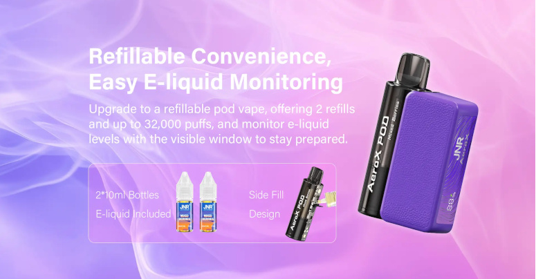 Kit Puff Aero X JNR rechargement e-liquide