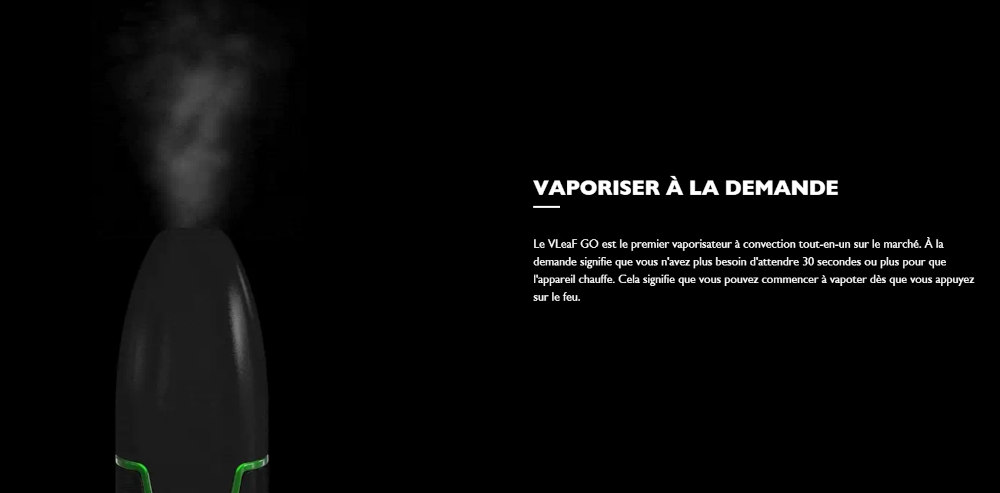 Vaporisateur Vleaf Go Vivant vaporisation à la demande