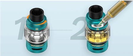 Remplissage clearomiseur NRG-S Vaporesso