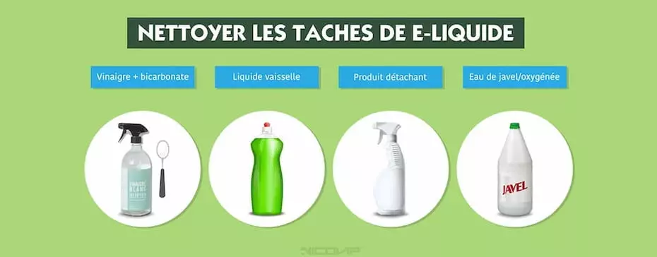 Comment nettoyer des taches de e-liquide ?